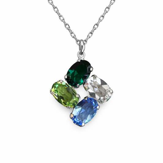 Green Cluster Swarovski Necklace