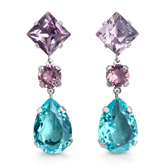 Big Pink & Turquoise Earrings