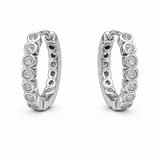 Dotted Zircon Hoops