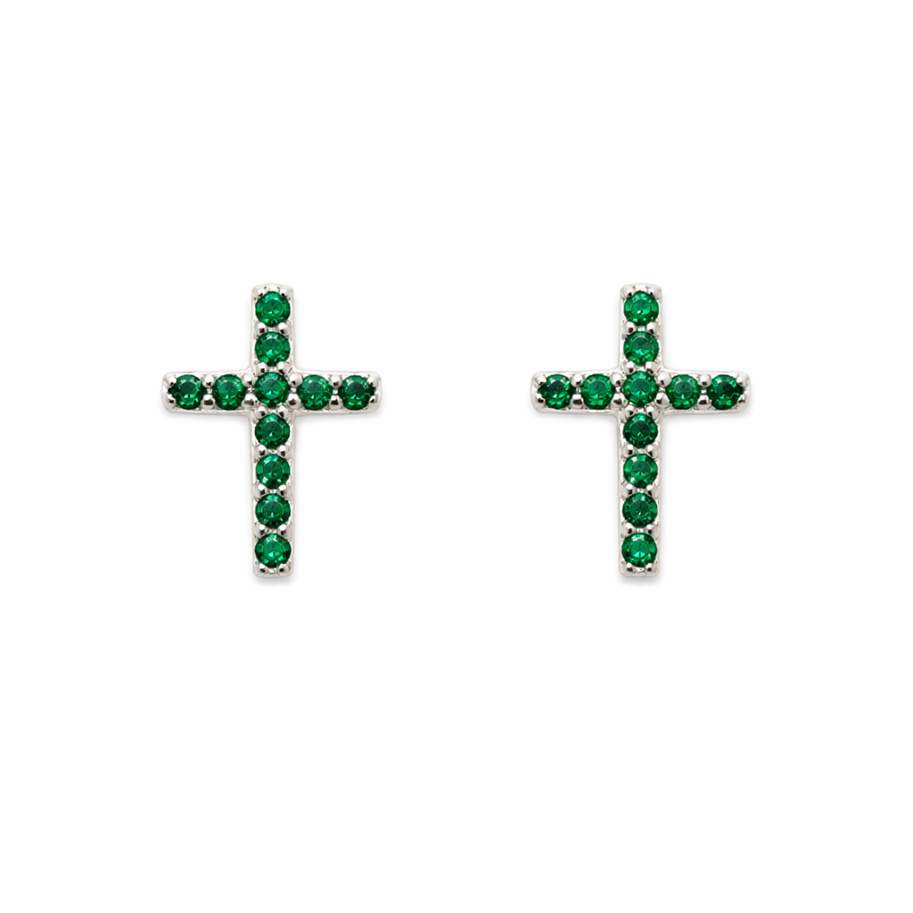 Small Colored Cross Earrings