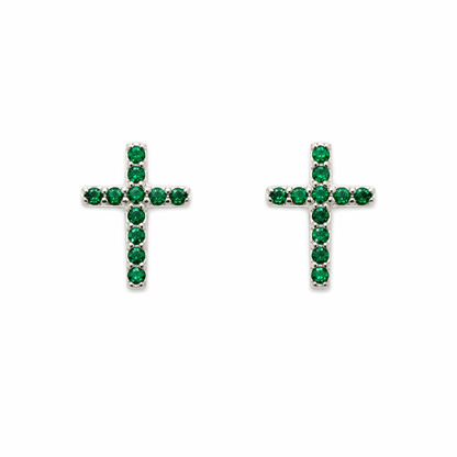 Small Colored Cross Earrings