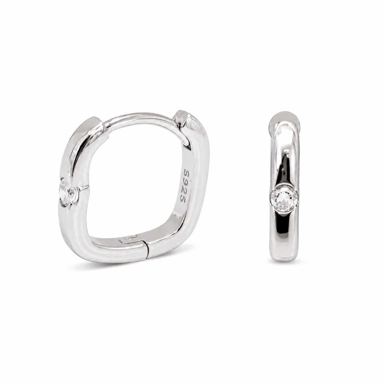 Square Zircon Hoop