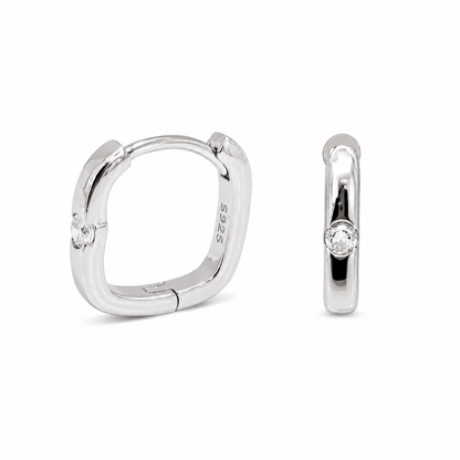 Square Zircon Hoop