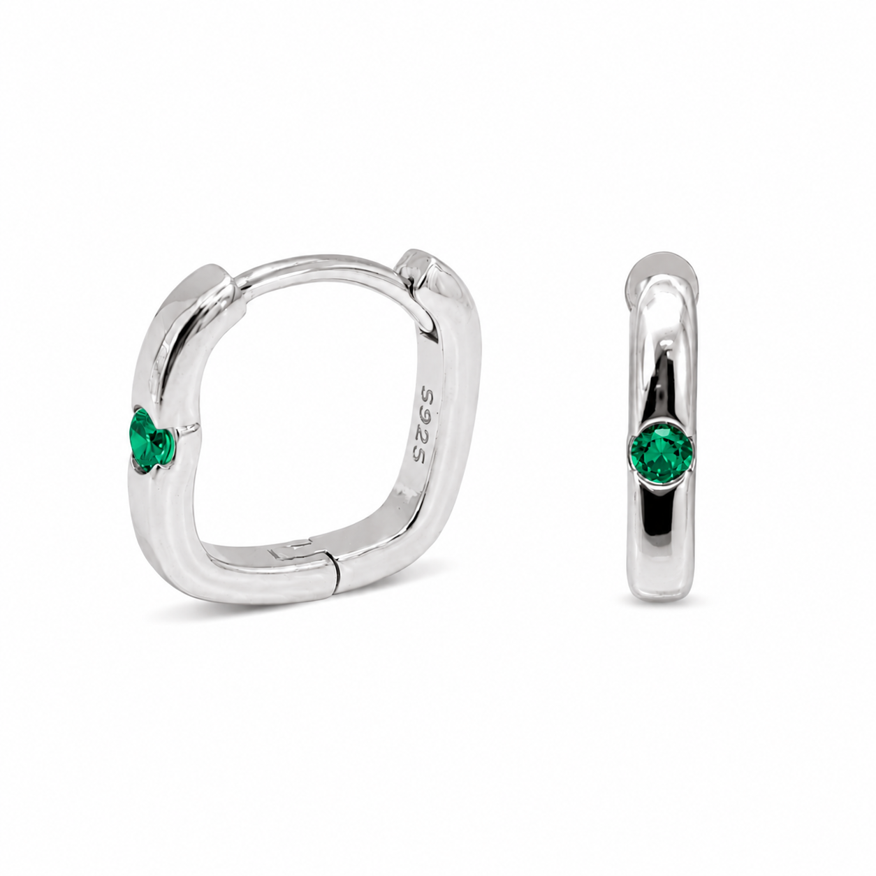 Square Zircon Hoop