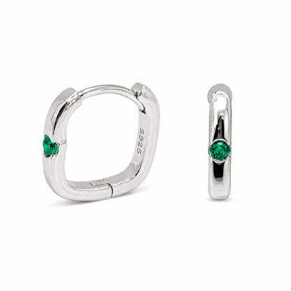 Square Zircon Hoop
