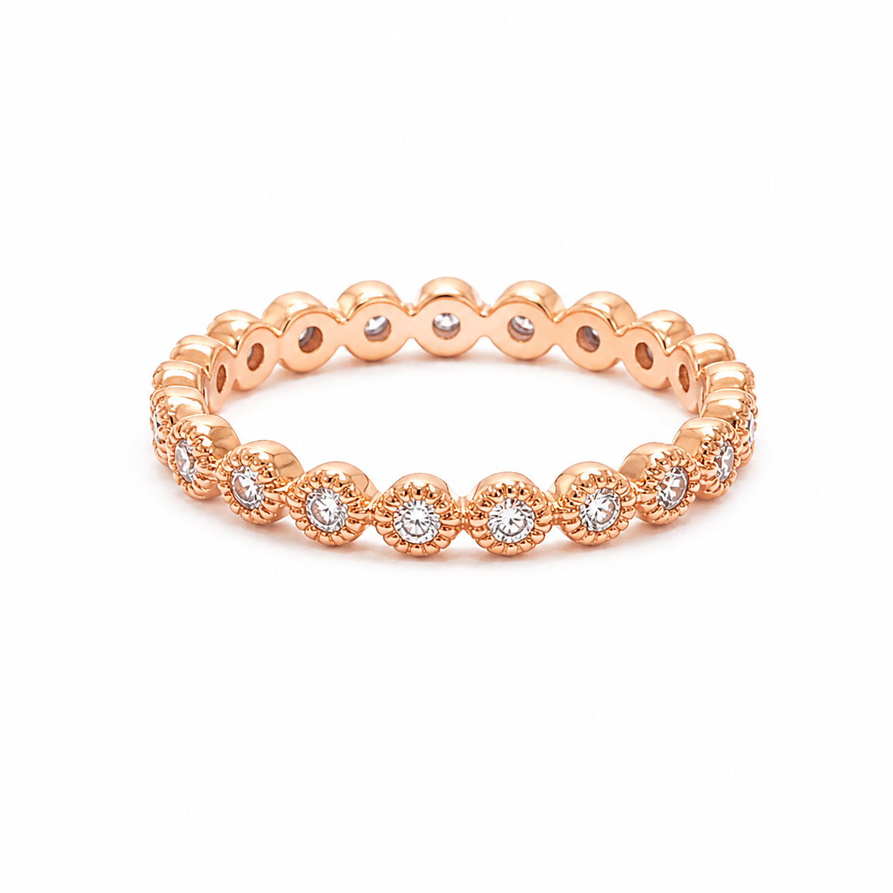 Dotted Zircon Rose Gold Ring