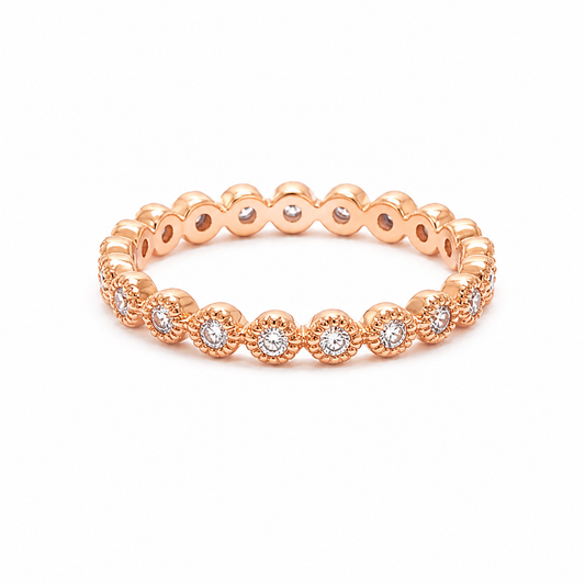 Dotted Zircon Rose Gold Ring