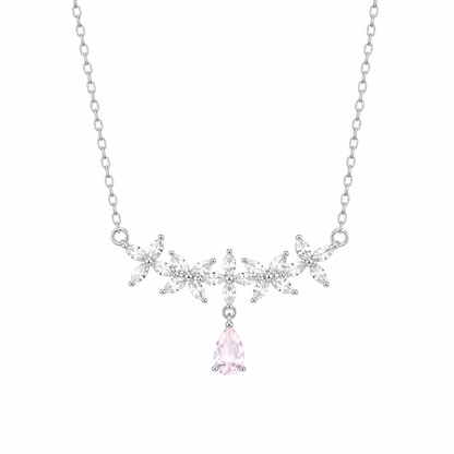 Ivy with Light Pink Stone Necklace