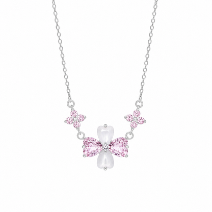 Pink Clover Necklace