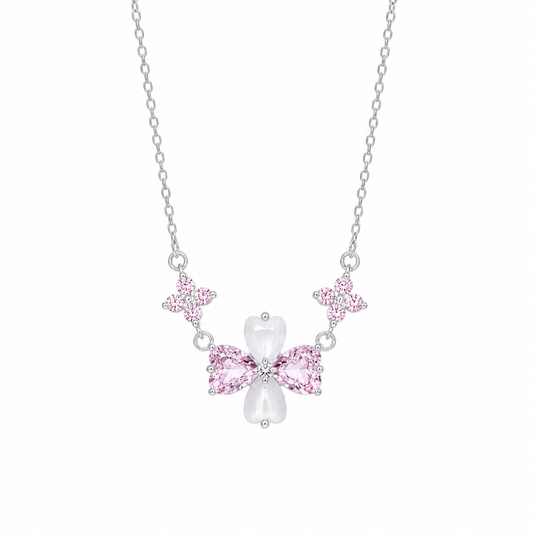 Pink Clover Necklace