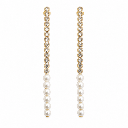 Tennis With Pearls Earrings