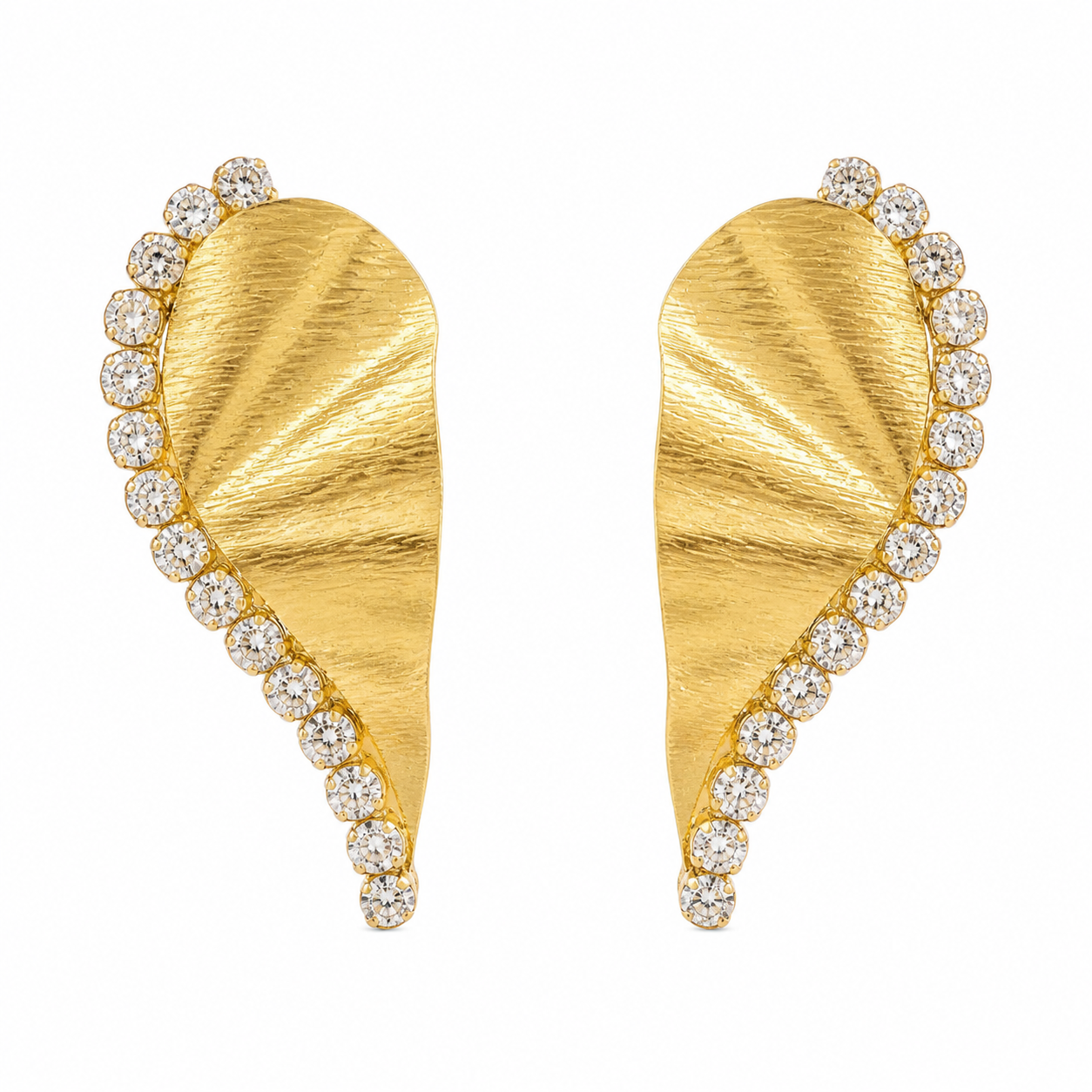 Half Hearts Zircon Earrings