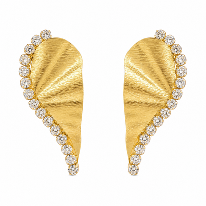 Half Hearts Zircon Earrings