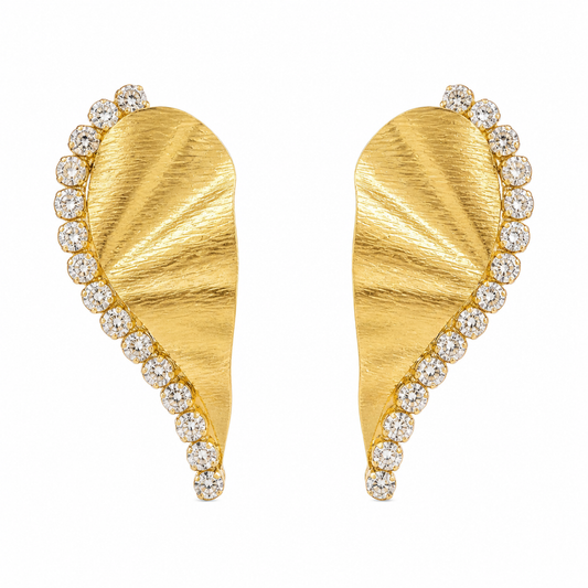 Half Hearts Zircon Earrings