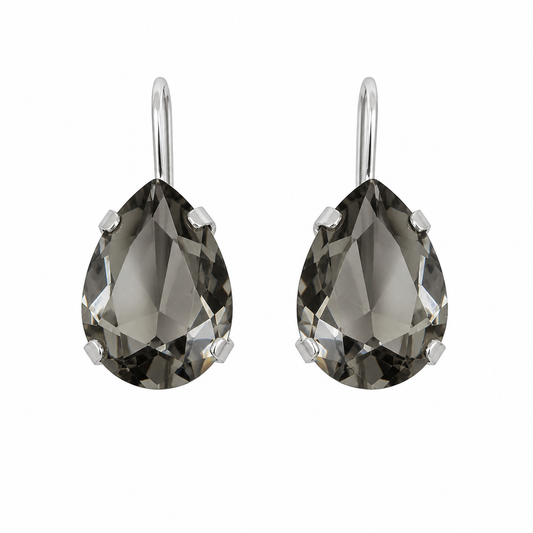 Grey Drops Swarovski Earrings