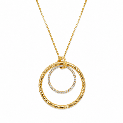 Double Circle Zircon Necklace
