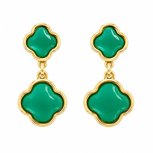 Small Green Clover Earrings