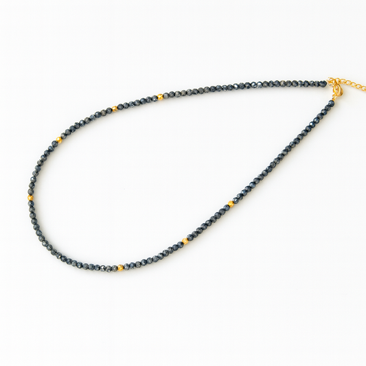 Beaded Navy Crystal Necklace