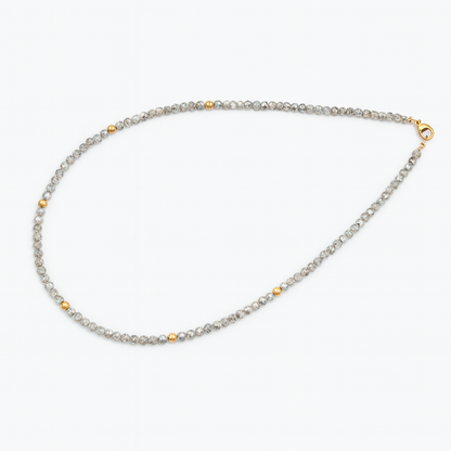 Beaded Silver Crystal Necklace