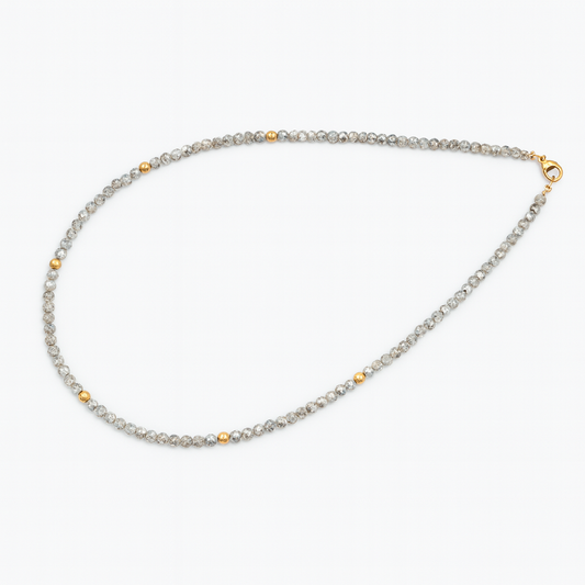 Beaded Silver Crystal Necklace