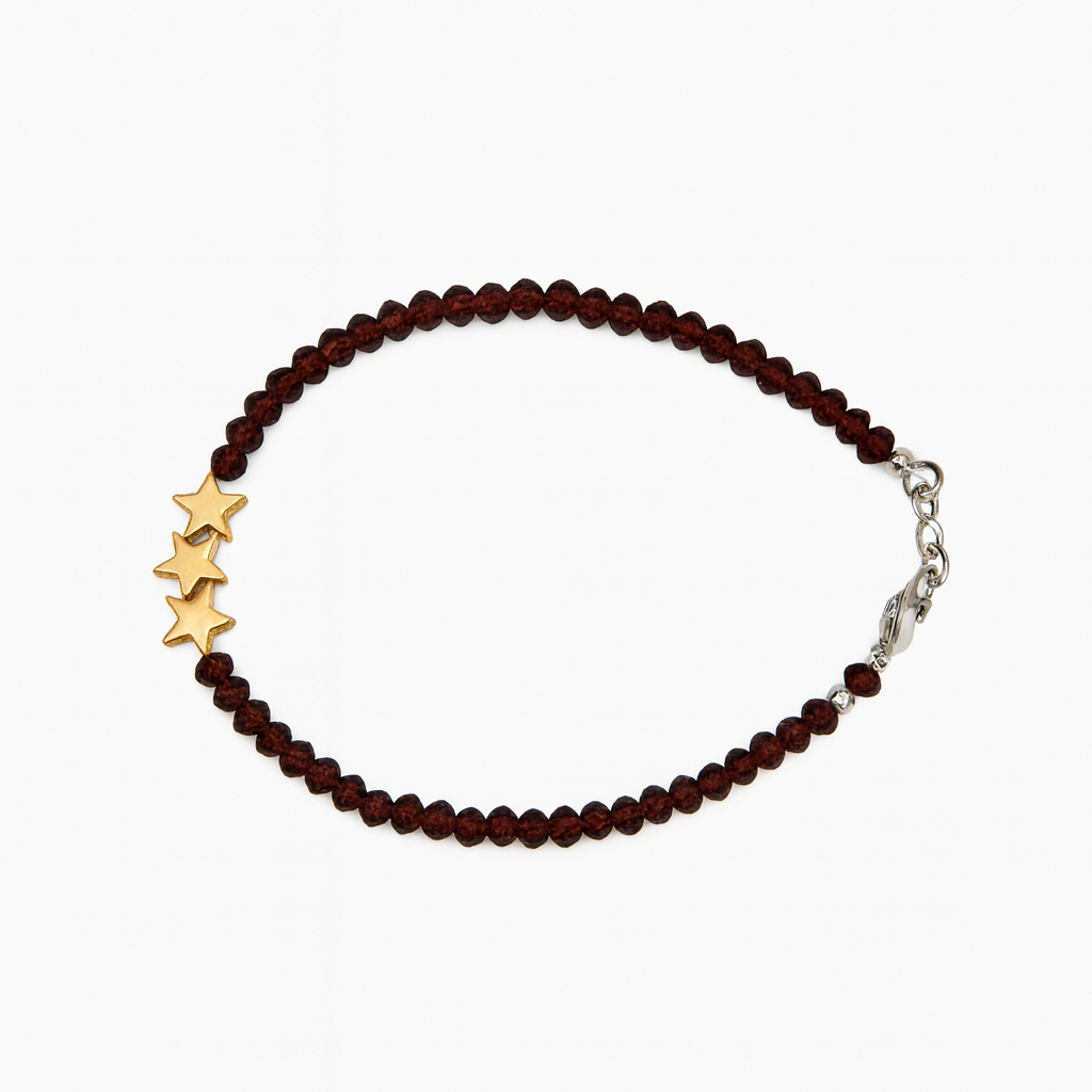 Beaded Tri-Star Hematite Bracelet