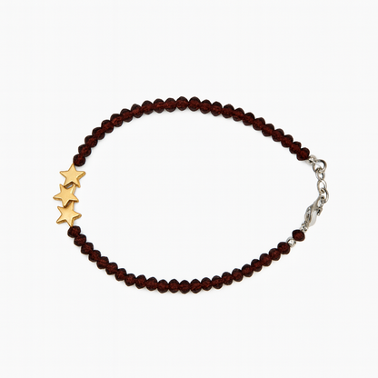 Beaded Tri-Star Hematite Bracelet