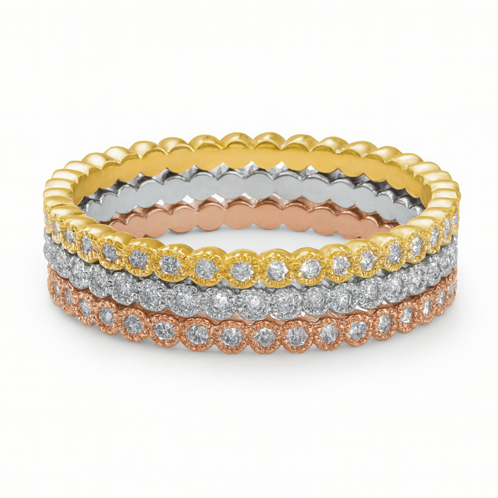 Dotted Triple Deck Rings