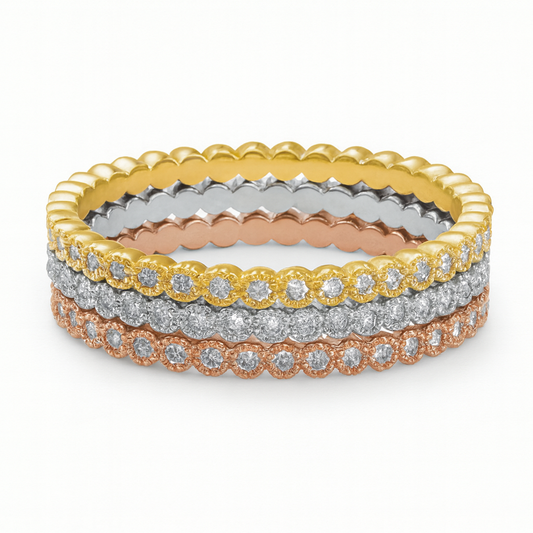 Dotted Triple Deck Rings