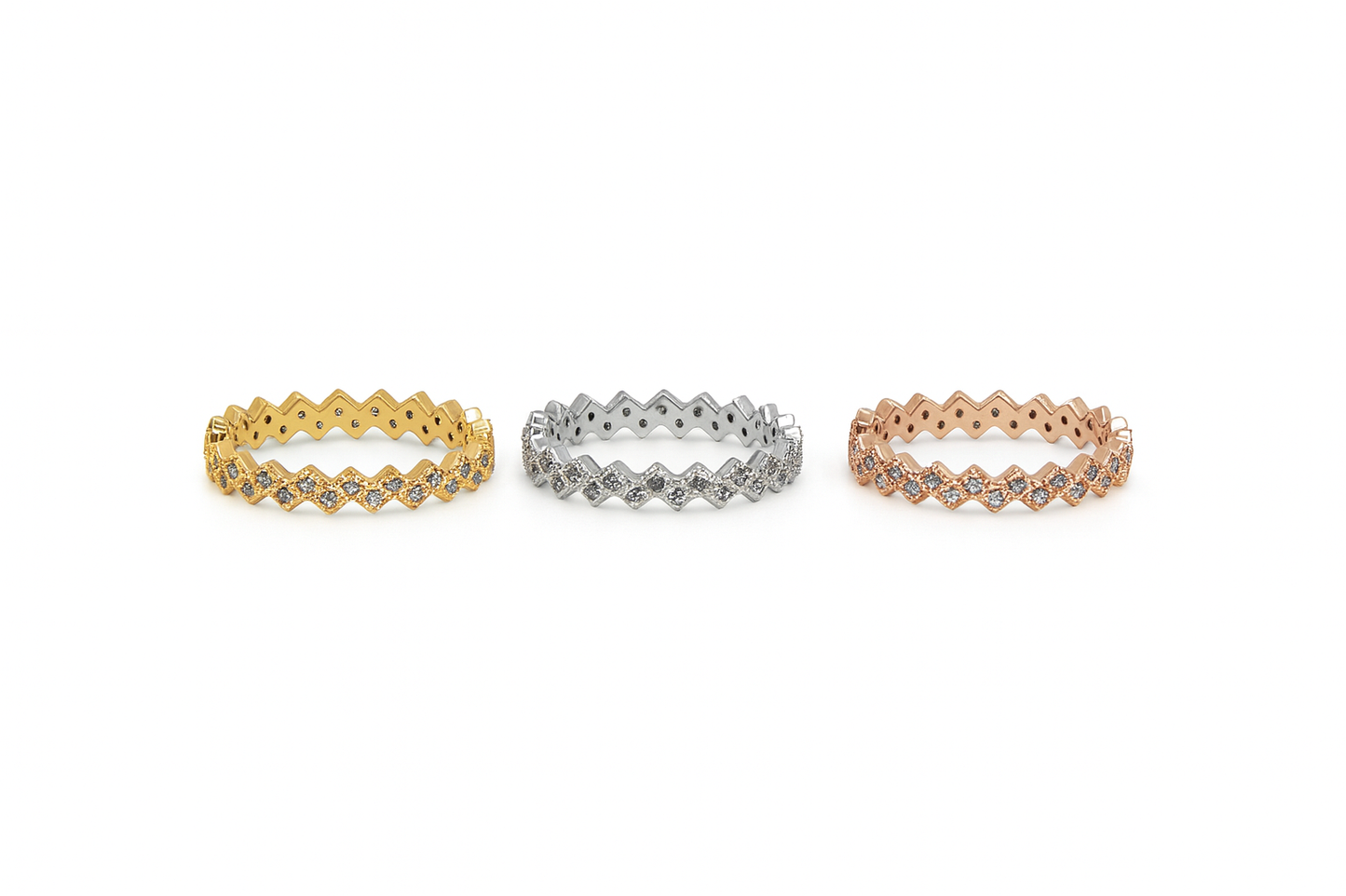 Square Triple Deck Rings