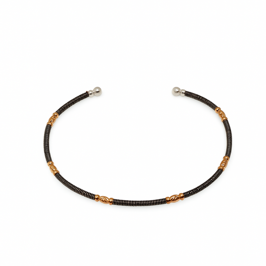 Two-Toned Black & Rose Gold Curvy Bangle