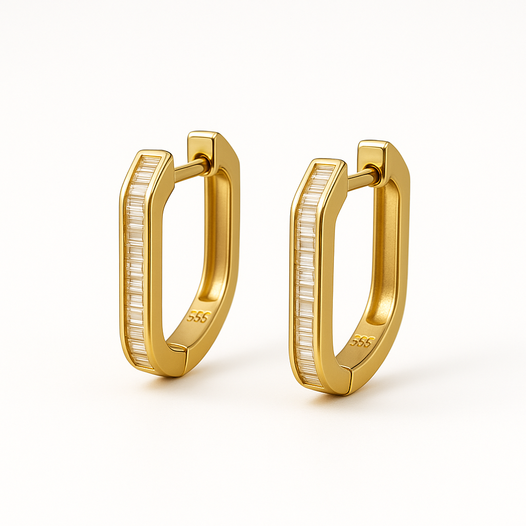Baguette Rectangular Hoops