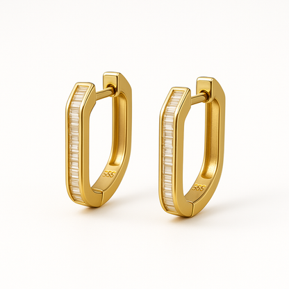Baguette Rectangular Hoops