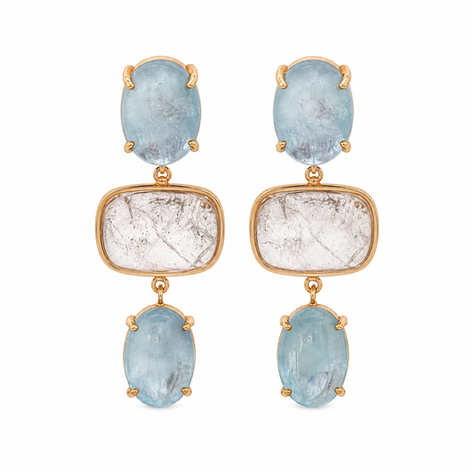 Aqua & Moonstone Earrings