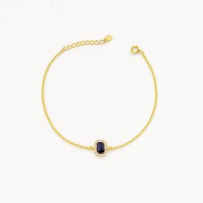 Simple Zircon Rectangle Bracelet In Gold