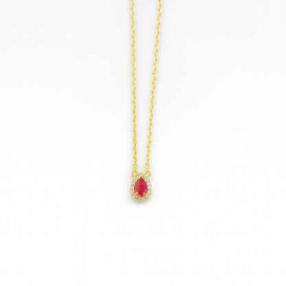 Simple Zircon Teardrop Necklace In Gold