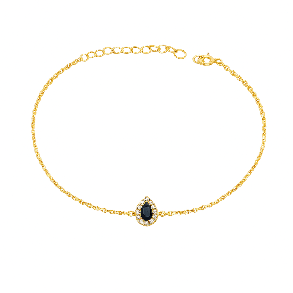 Simple Zircon Teardrop Bracelet In Gold