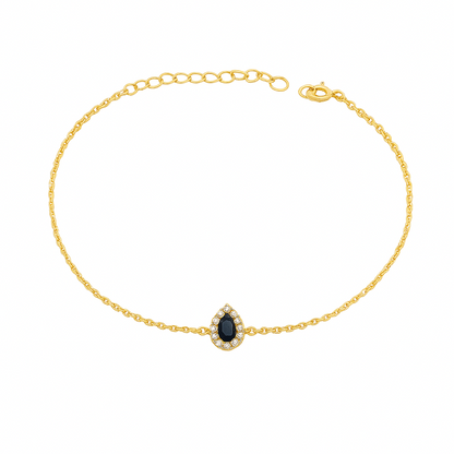 Simple Zircon Teardrop Bracelet In Gold