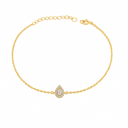 Simple Zircon Teardrop Bracelet In Gold