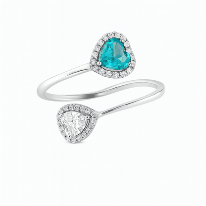 Zircon Teardrop with Heart Zircon Ring