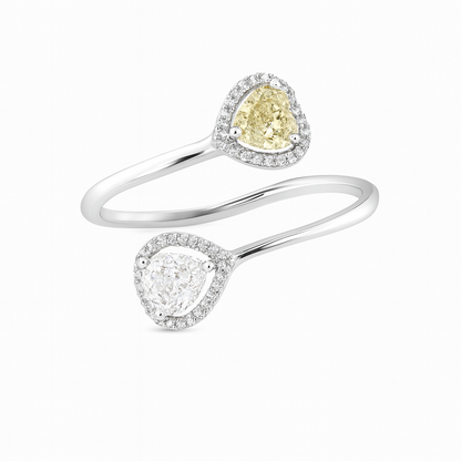 Zircon Teardrop with Heart Zircon Ring