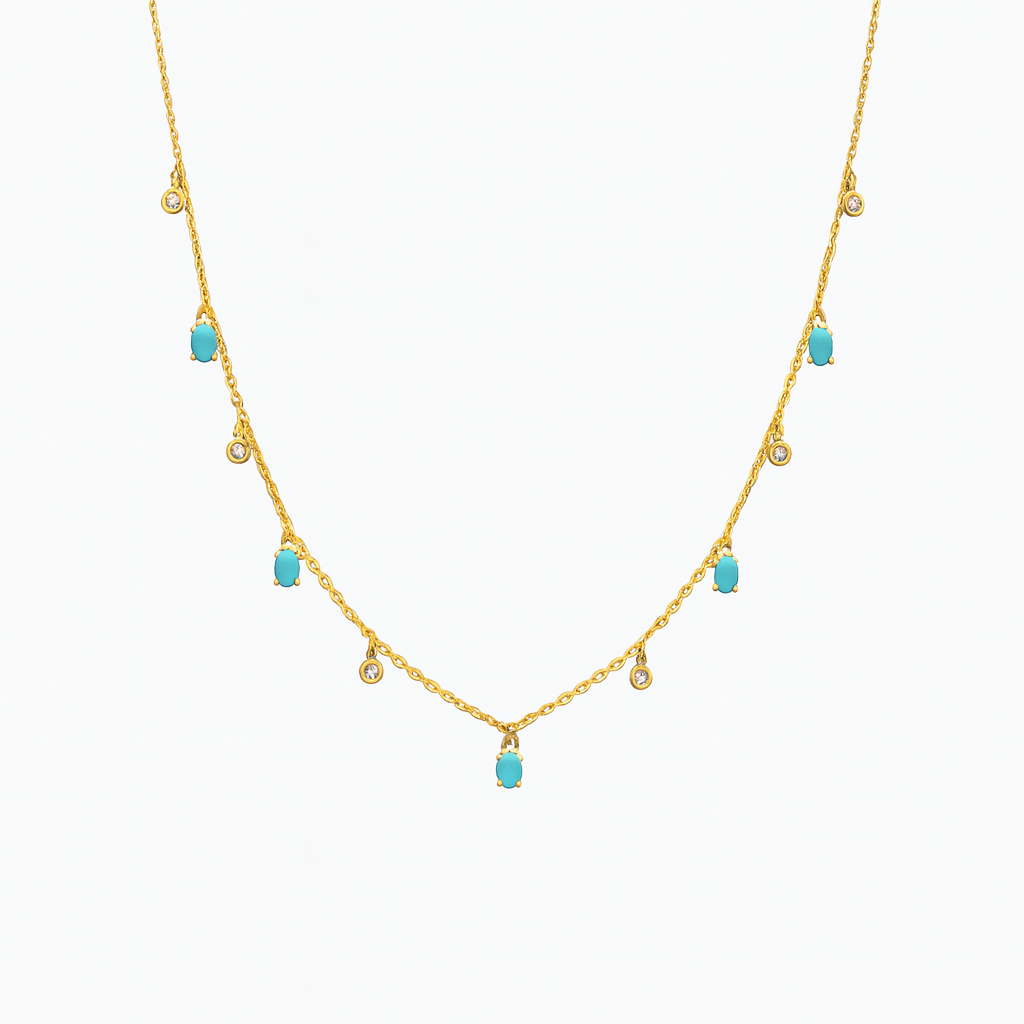 Oval Turquoise Drops Necklace