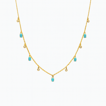 Oval Turquoise Drops Necklace
