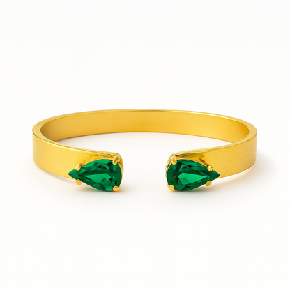Emerald Big Teardrop Swarovski Stone Bangle