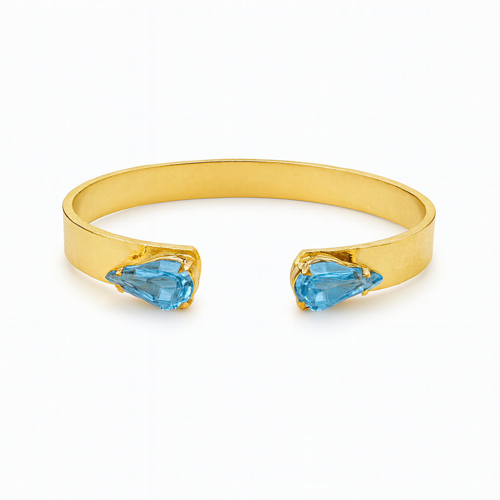 Aqua Big Teardrop Swarovski Bangle