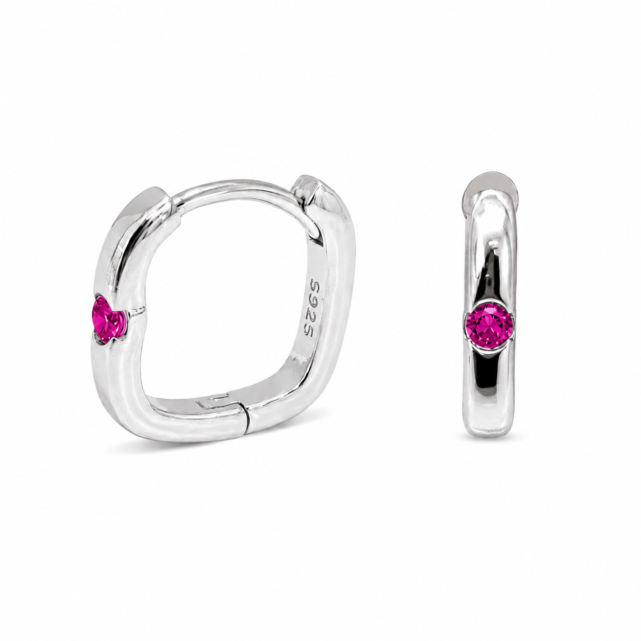 Square Zircon Hoop