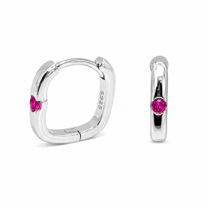 Square Zircon Hoop