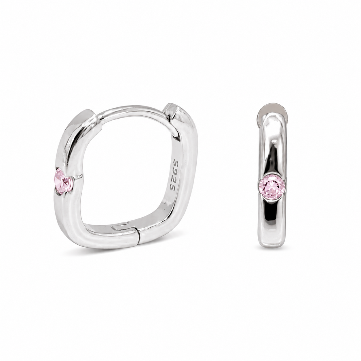 Square Zircon Hoop
