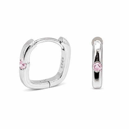 Square Zircon Hoop