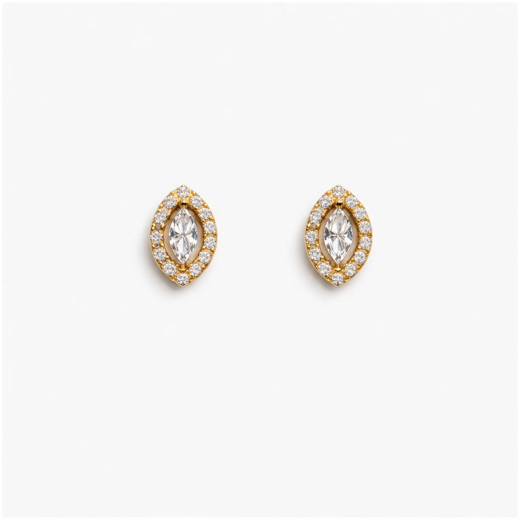 Zircon Marquise Stud Earrings