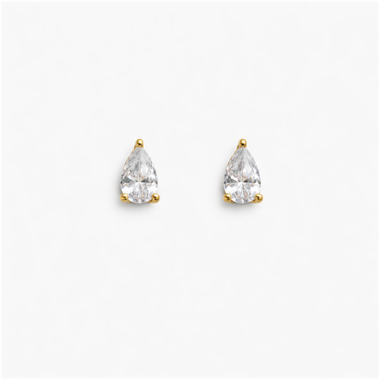 Silver Teardrop Stud Earrings